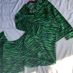 Savage X Fenty green tiger pajama set